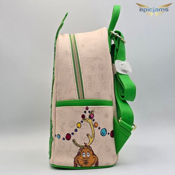 Loungefly Dr. Seuss How The Grinch Stole Christmas GITD Tree Mini Backpack Bag - Picture 4 of 11